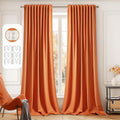 Miulee Orange Back Tab Blackout Curtains 108 Inch Long 2 Panels Set For Living Room Bedroom Privacy, Rod Pocket/Pinch Pleated Fall Extra Long Thermal Insulated Room Darkening Light Blocking Drapes