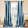SMILETIME Sky Blue 108 in Long Velvet Curtains with Grommet, Thermal Insulated Super Soft Privacy Noise Reducing Light Blocking 