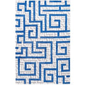 Modway Nahia Geometric Maze 8X10 Area Rug In Ivory, Light Gray And Blue