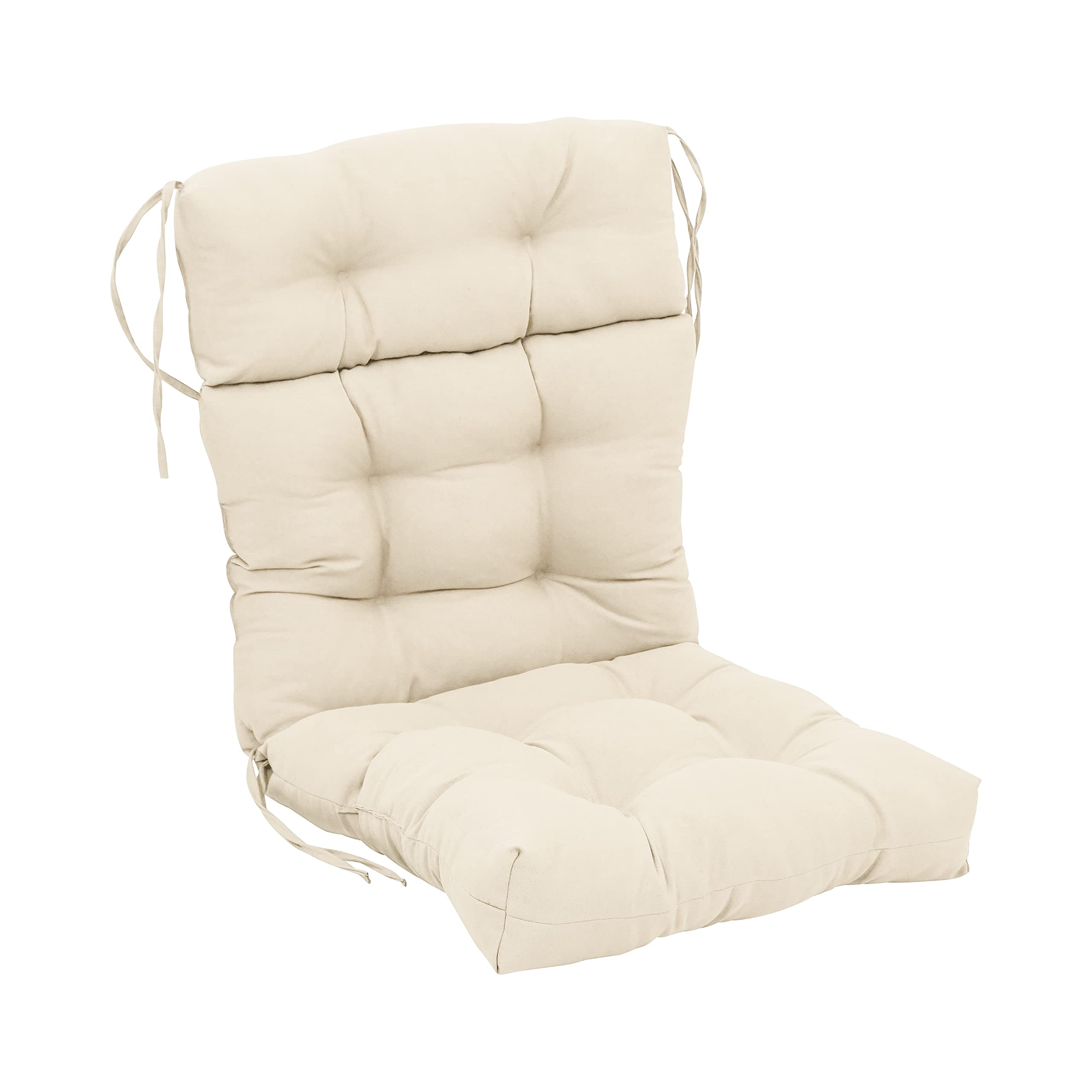 Blazing Needles 22 45-inch Twill Seat/Back Tufted Chair Cushion, 22 x 45, Natural