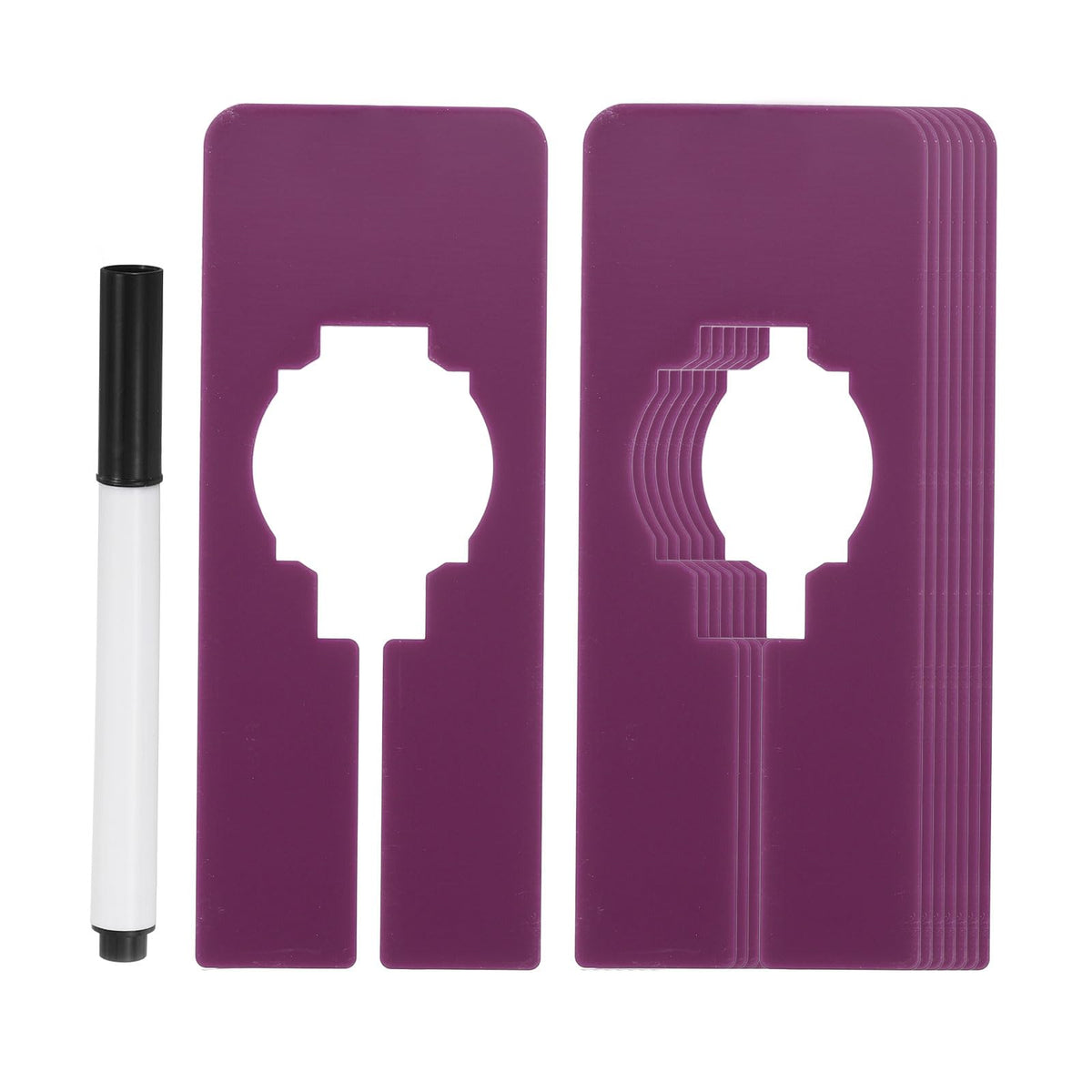 PATIKIL Purple Clothes Dividers, 8 Pack Rectangle Clothing Rack Dividers with Marker Pen for Closet Organization