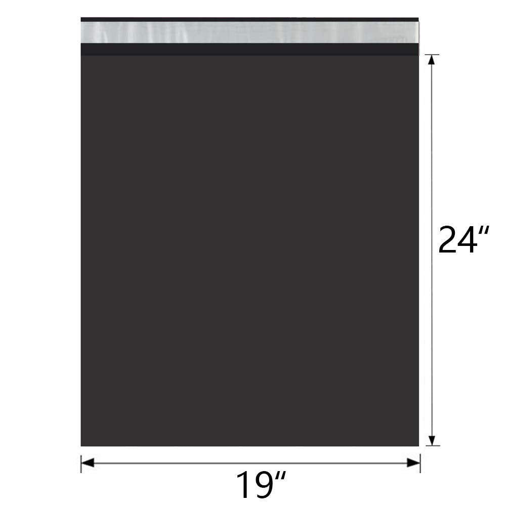 Ucgou Poly Mailers 19X24 Inch Black 50 Pack Extra Large Shipping Bags Strong Thick Mailing Envelopes Self Seal Adhesive Waterpro
