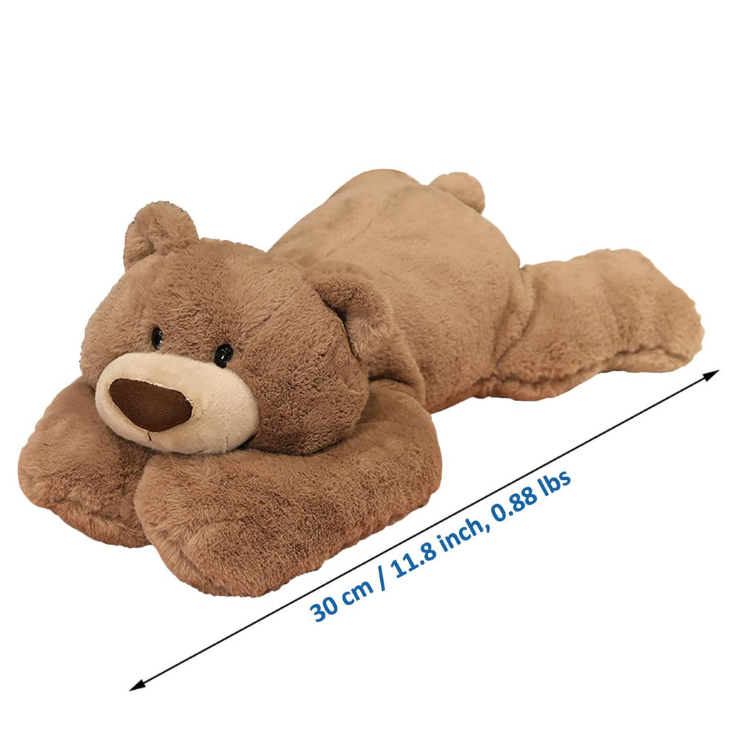 Doireum Weighted Stuffed Animals, Weighted Bear Stuffed Animal Toy Brown Bear Plush Throw Pillow Gifts For Boys Girls, 11.8 Inch