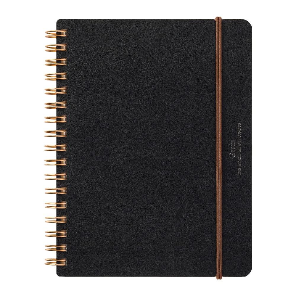 Designphil 15222006 Midori Ring Notebook, Grain, B6 Transformation, Black
