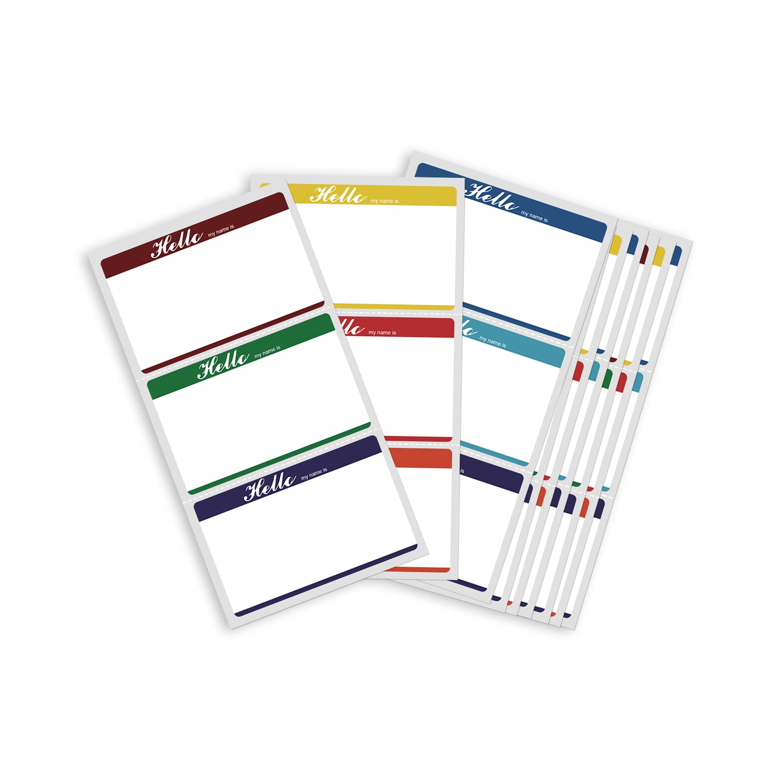 Mflabel Name Tags Stickers Hello My Name Is Stickers With 8 Colors For Office, Meeting, School And Home 200 Stickers Colorful Na