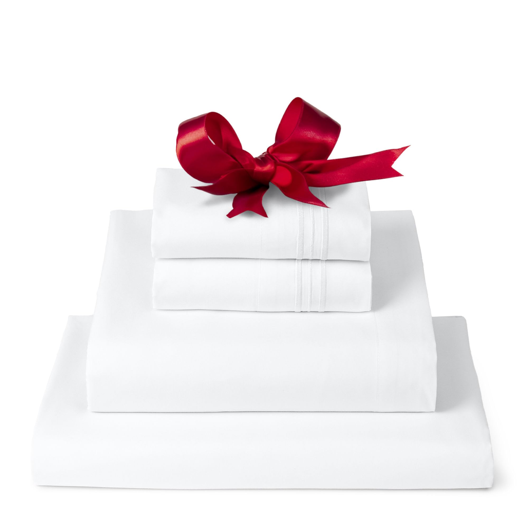 Mellanni Twin Xl Sheet Set - 4-Piece Iconic Collection Bedding, (Including 2 Pillowcases), 16-Inch Deep Pocket, Easy Care, Extra Soft, Cooling Sheets, Brushed Microfiber - White