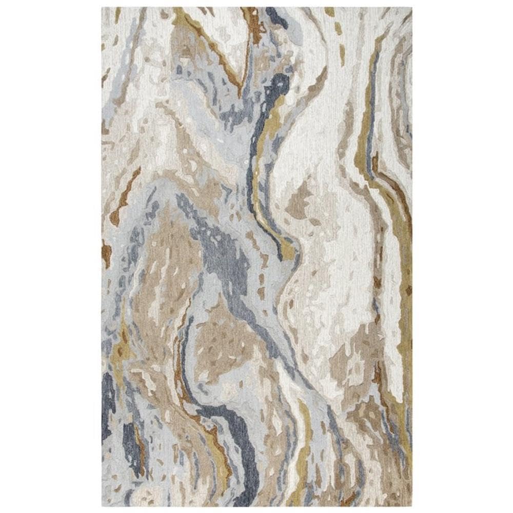Rizzy Home Alora Decor Flare 8' X 10' Beige/Blue/Grey/Taupe/Gold Hand-Tufted Area Rug