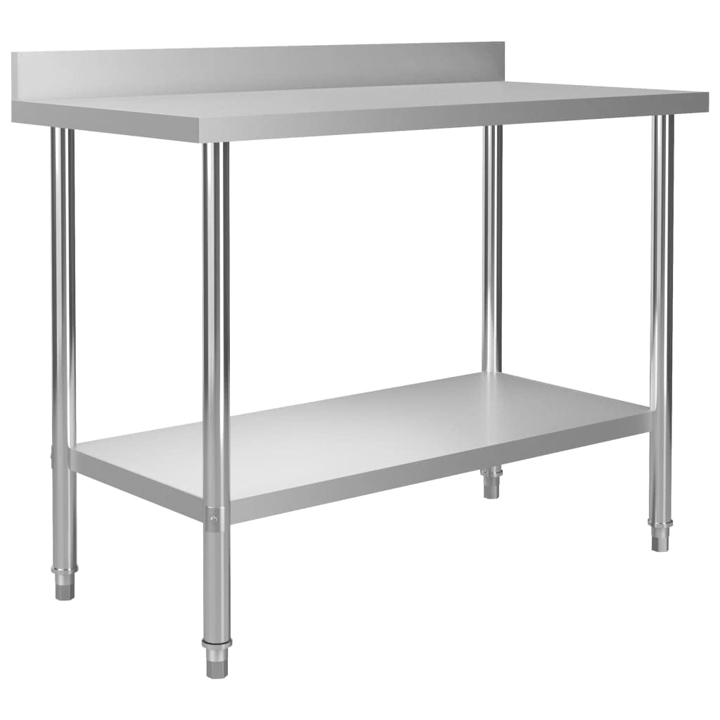 Vidaxl Work Table, Stainless Steel Table For Restaurant Home And Hotel Commercial, Prep Work Table With Undershelf, Restaurant S