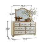 Coaster Antonella Eastern King Bed 4-Piece Set, Ivory/Camel