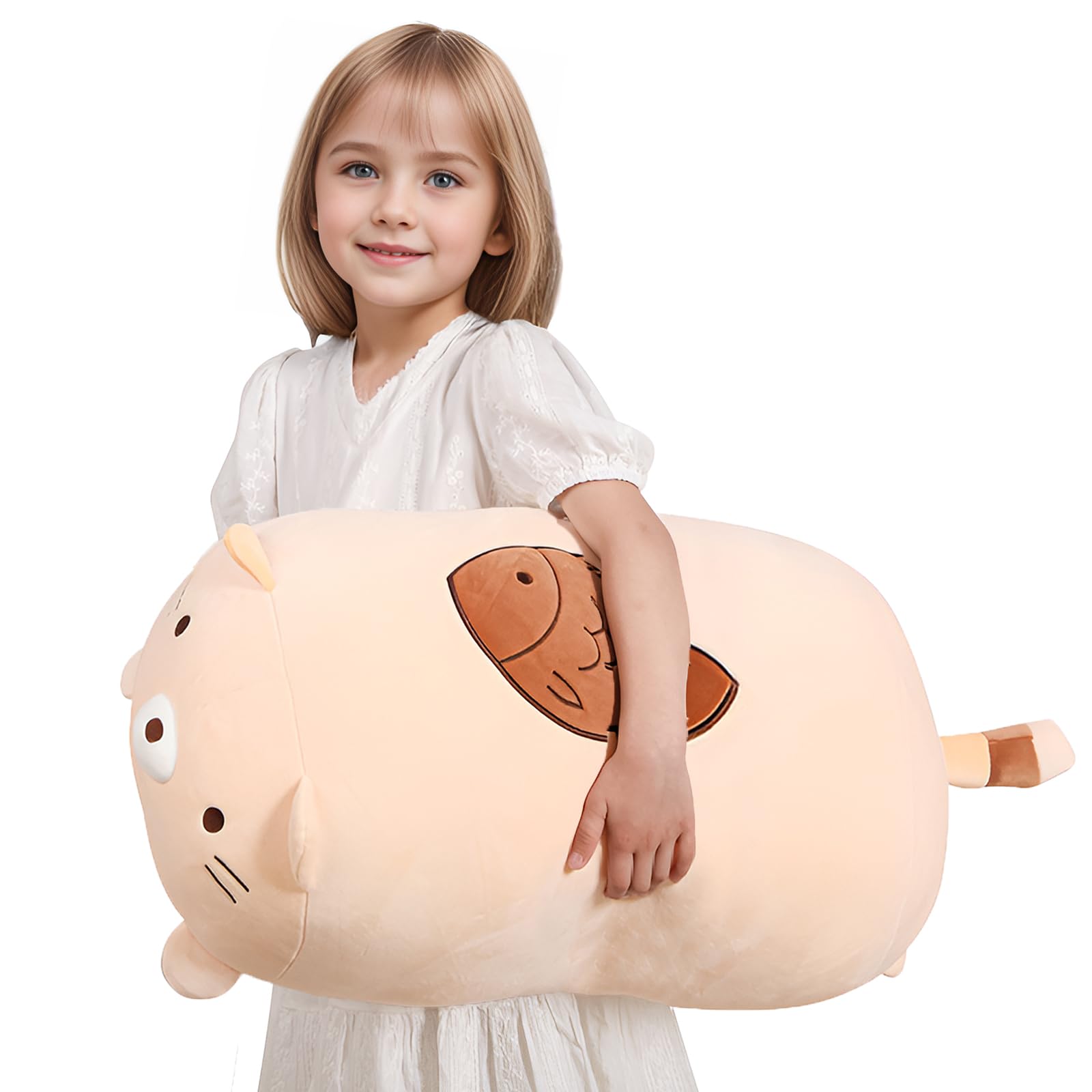 24 ' Giant Cute Kitten Plush Squishy Pillow Toy, Soft Cat Stuffed Animals, Big Kitty Pet Cushion Plushies Gift For Kids Girls B