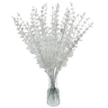 Tinsow 26 Pcs Artificial Eucalyptus Stem Bulk Faux Eucalyptuses Real Touch Leaf Wedding Bouquet Centerpiece Home Decor (White, 2