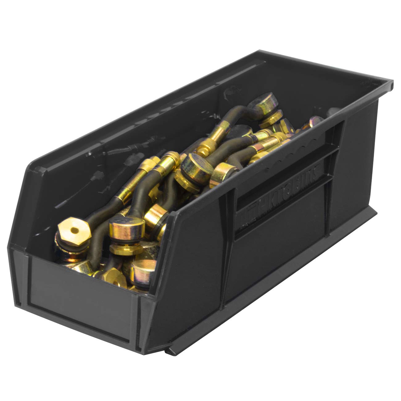 Akro-Mils 30234 Akrobins Plastic Hanging Stackable Storage Organizer Bin, 15-Inch X 5-Inch X 5-Inch, Black, 12-Pack