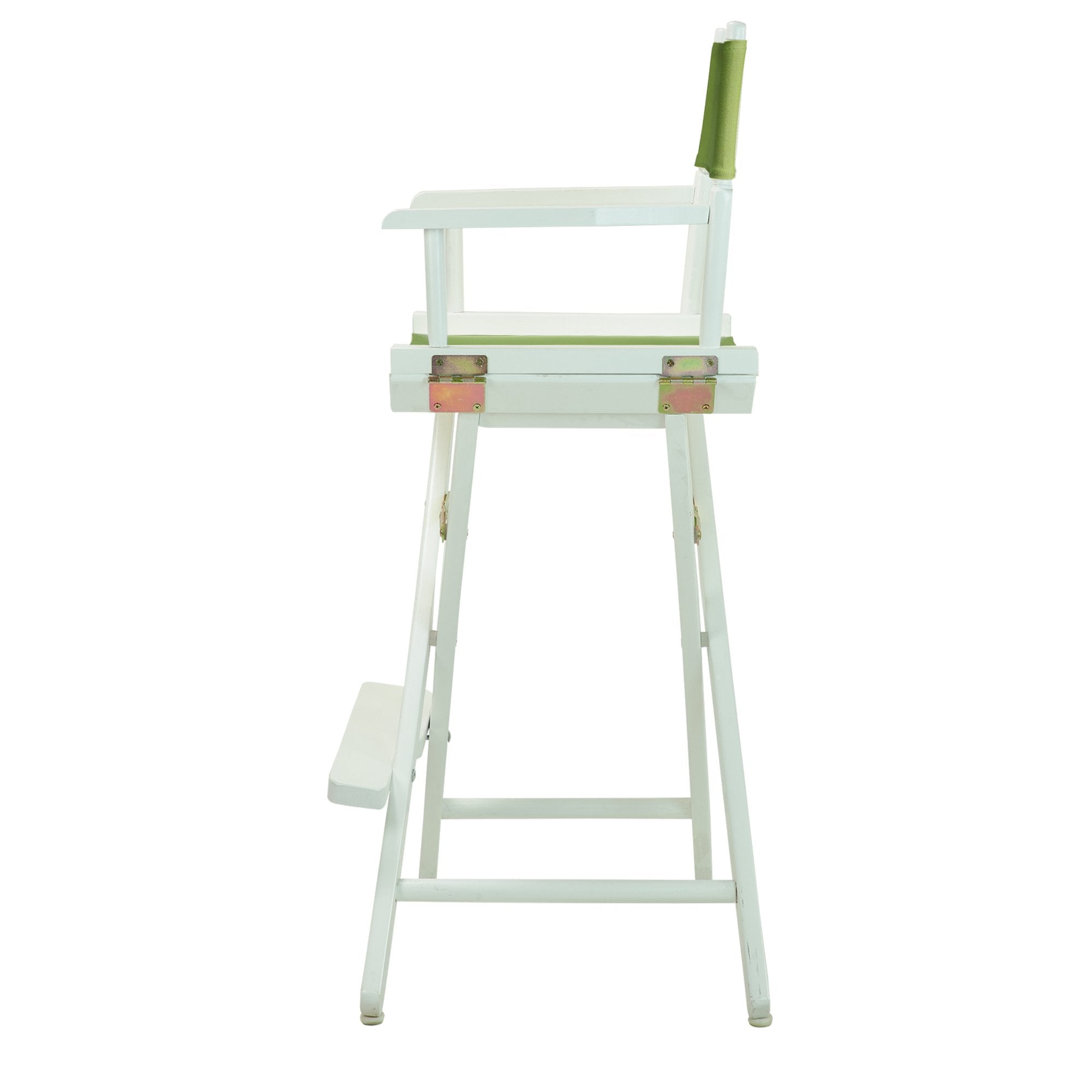Casual Home Director'S Chair, 30&quot;-Bar Height, Whiteframe/Lime Green Canvas
