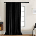 Joydeco Velvet Curtains 72 Inch 1 Panel, Long Luxury Black Blackout Thermal Insulated Rod Pocket Window Curtains, Super Soft Roo