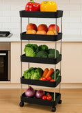 Leaffybezz Multipurpose 5Tier Storage Shelf, Storage Rack With Wheels, Storage Organizer Cart For Kitchen, Pantry Closet, Bedro