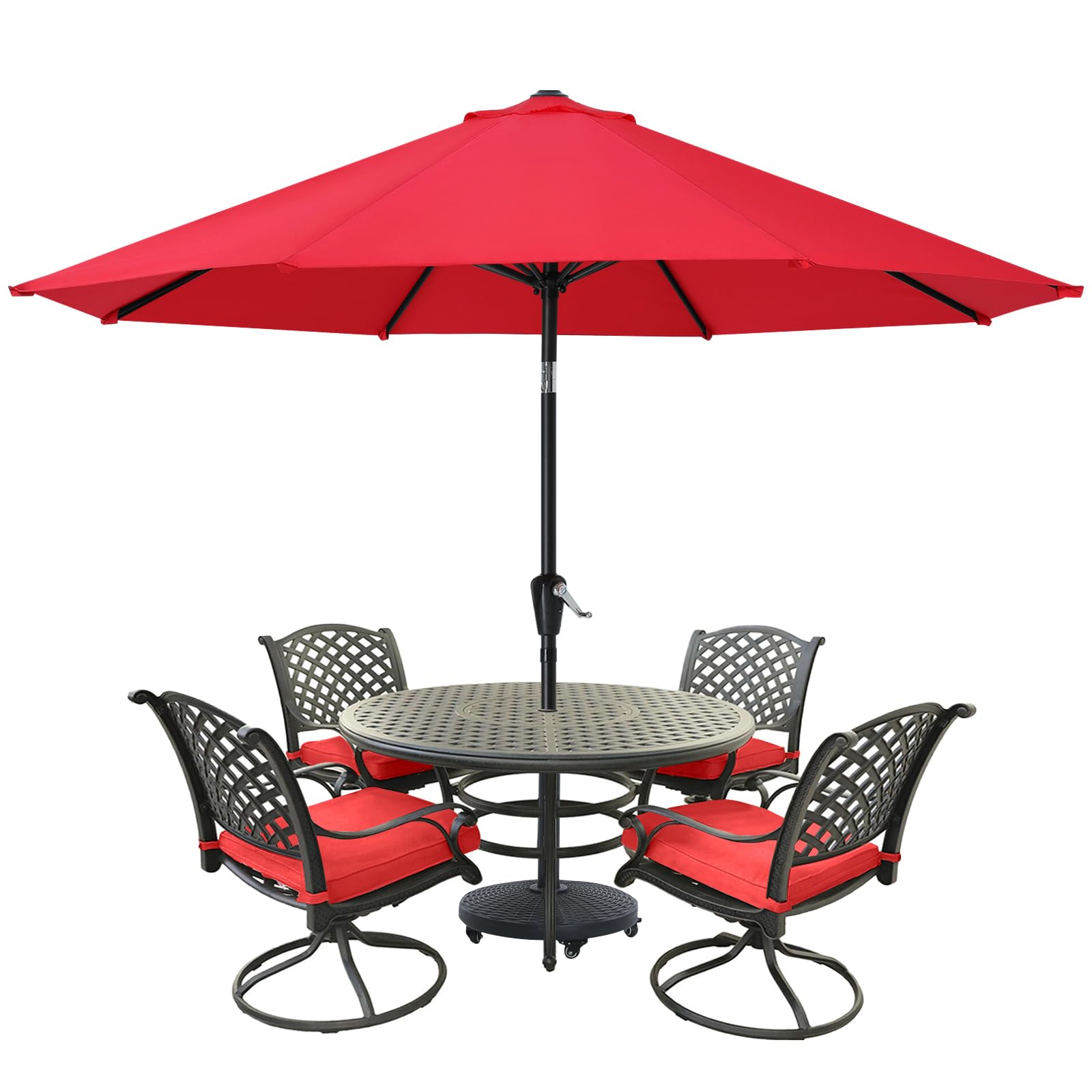 Mastercanopy Patio Umbrella For Outdoor Market Table -8 Ribs (9Ft,Red)