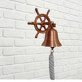 Purpledip Brass Nautical Bell with Anchor Mount: Pirate Ship Marine Wall Hanging, Silver (11403A)