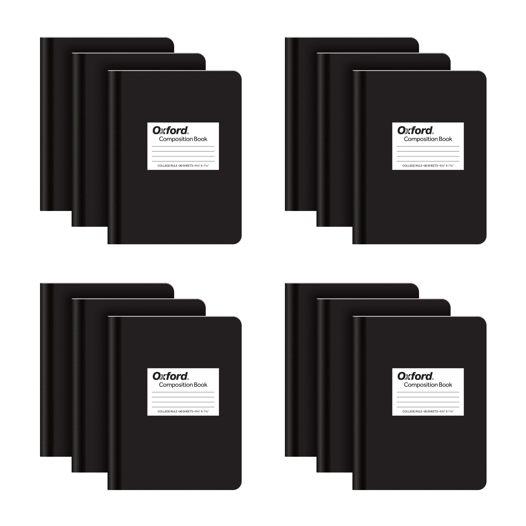 Oxford Composition Notebook 12 Pack, School Supplies, Notebooks For School, Writing Journals, College Ruled Paper, Note Taking B