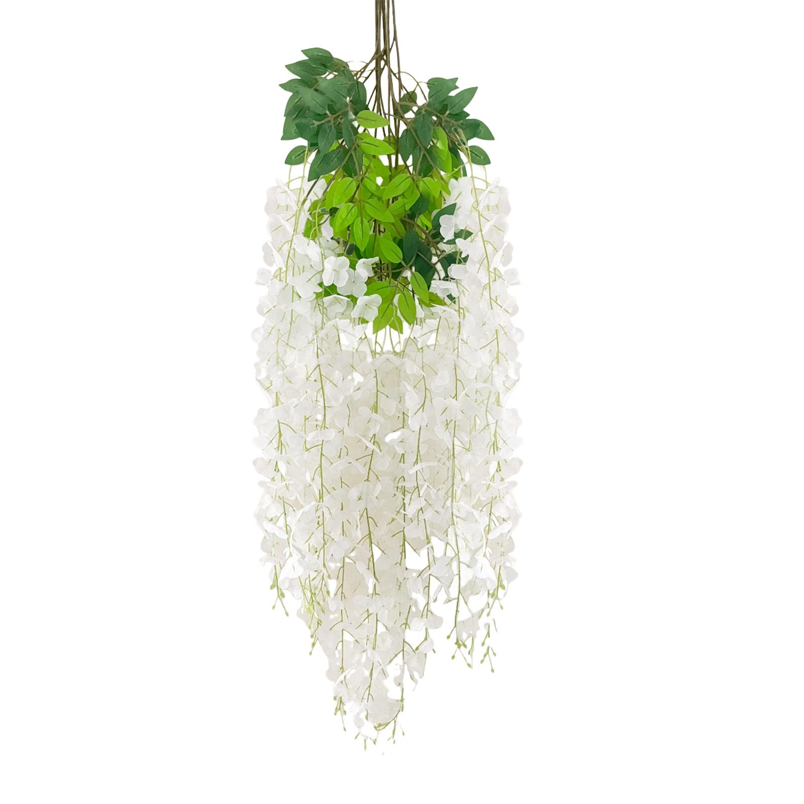 Fake White Wisteria, 5 Pack White Flower Vines, White Wisteria Hanging Flowers, 3.77 Feet White Artificial Wisteria Flowers, Whi