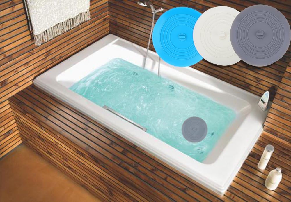 Bathtub Stopper Drain Cover 3 Pack, V-Top Silicone Tub Stopper Bathtub Drain, Bath Tub Plug Essentials Flat Suction For Kitchen