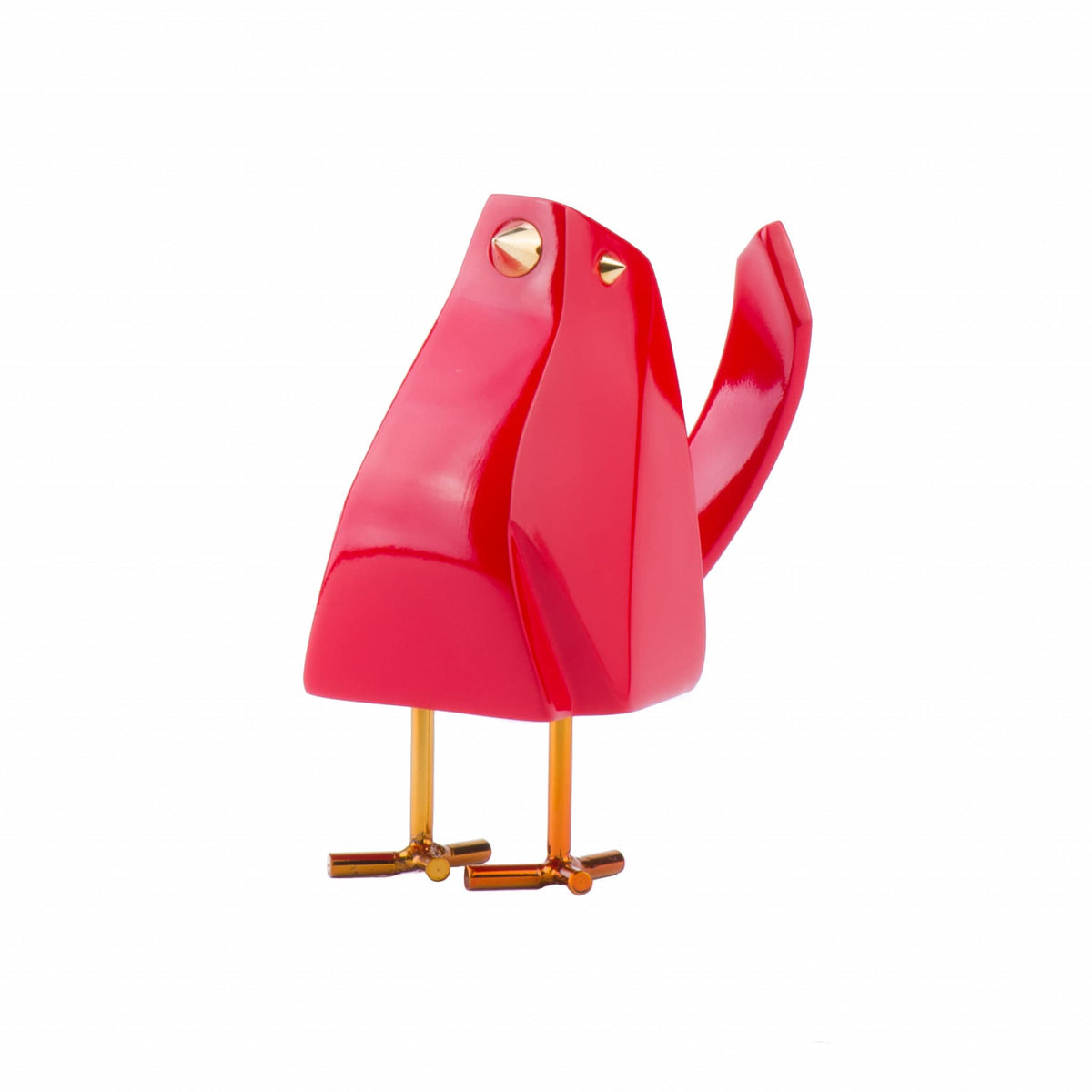 HomeRoots Small Red and Gold Bird Sculpture