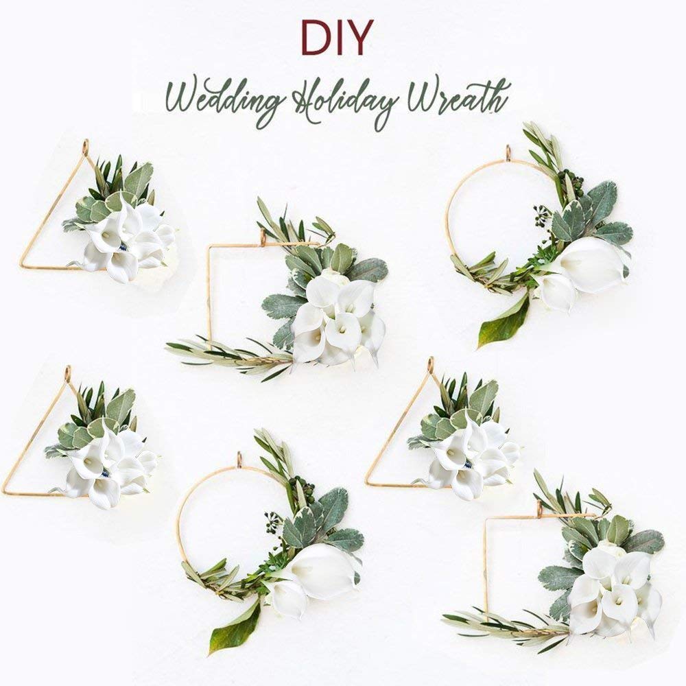 Duhouse 20Pcs Artificial Calla Lily Flower Real Touch Latex Flowers For Diy Wedding Bouquet Party Home Decor (Pure White)