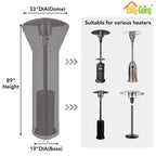 Easy-Going Patio Heater Cover With Zipper And Storage Bag, Waterproof Outdoor Heater Cover Dustproof, Uv-Resisant, Wind-Resistant (89'H X 33'D X 19'B, Grey)