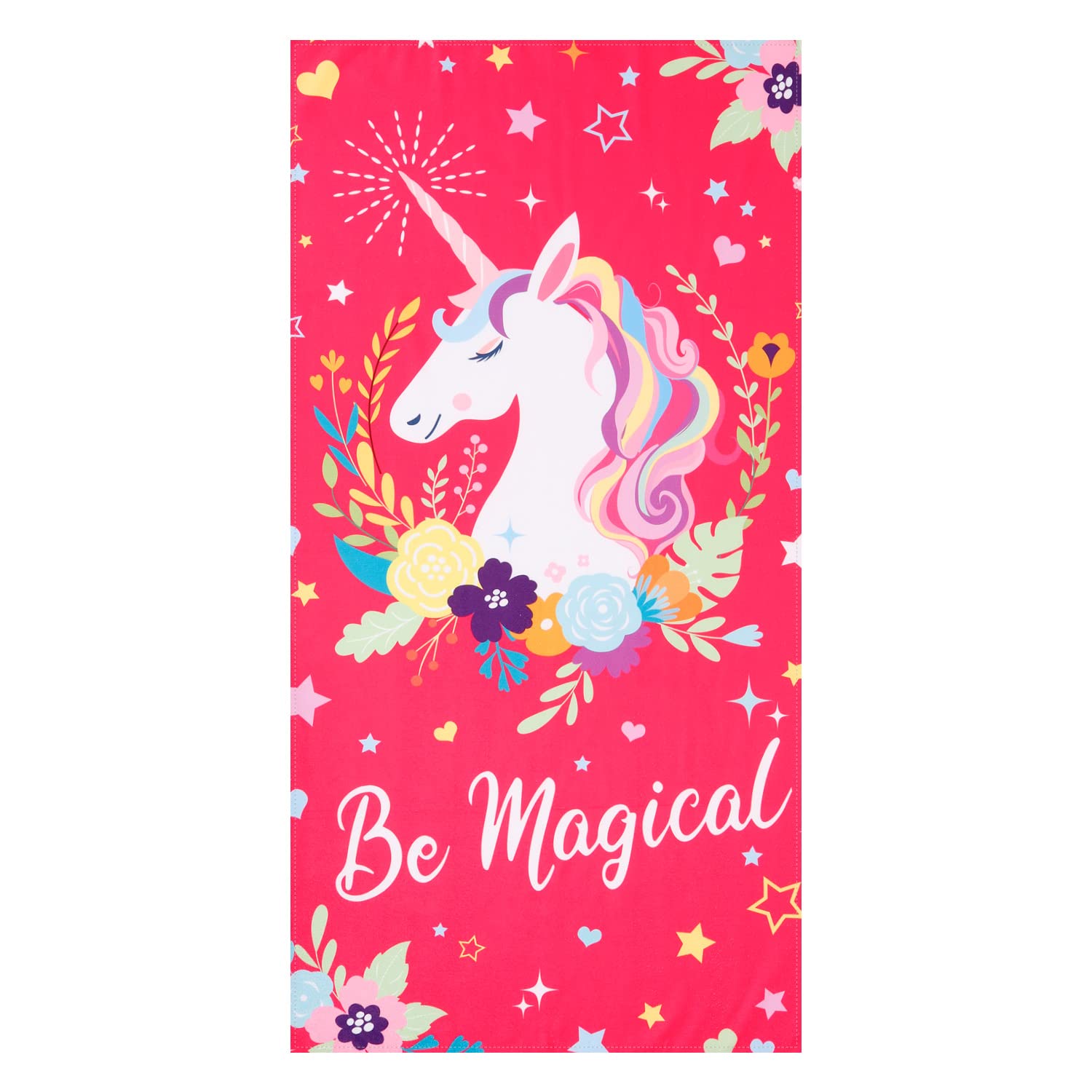 LIVILAN Unicorn Beach Towel for Girls Kids, Oversized Rainbow Beach Towel Microfiber Quick Dry Sand Free Pool Yoga Bath Cute Thi