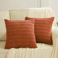 Fancy Homi 2 Packs Burnt Orange Decorative Throw Pillow Covers 22X22 Inch For Living Room Couch Bed Sofa, Fall Farmhouse Boho Ho