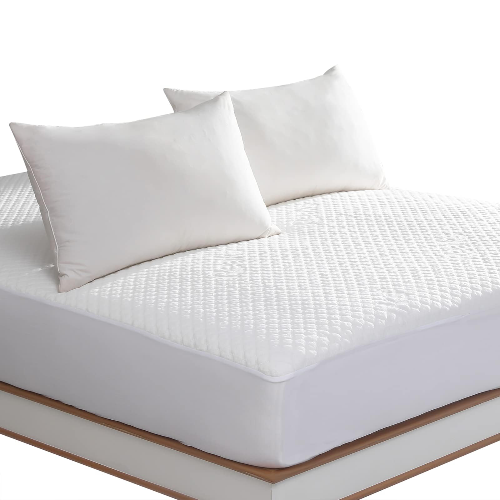 King Size Waterproof Mattress Protector Rayon From Bamboo Cooling Fitted Mattress Pad Cover With Deep Pocket Up To 18'