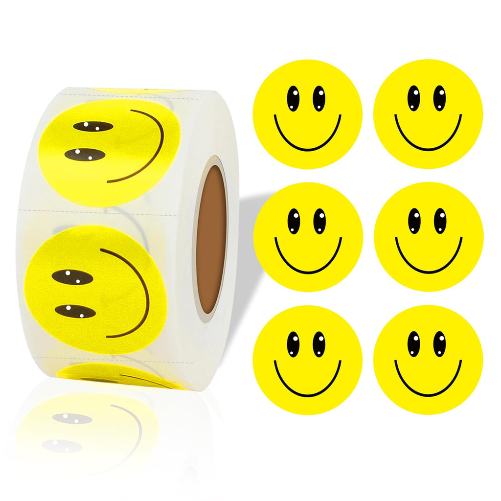 Starliboo Happy Smile Face Stickers For School Reward Behavior Chart, 1 Inch Shiny Happy Face Stickers Reward Stickers (500Pcs/