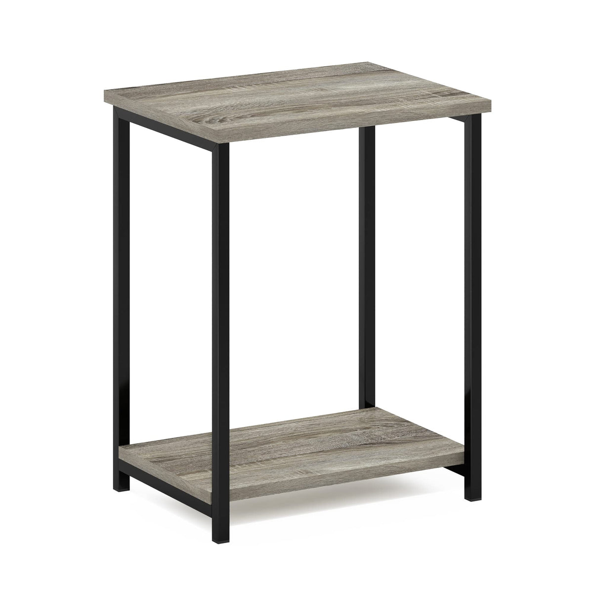 Furinno Simplistic Metal Frame End Table, 1-Pack, French Oak