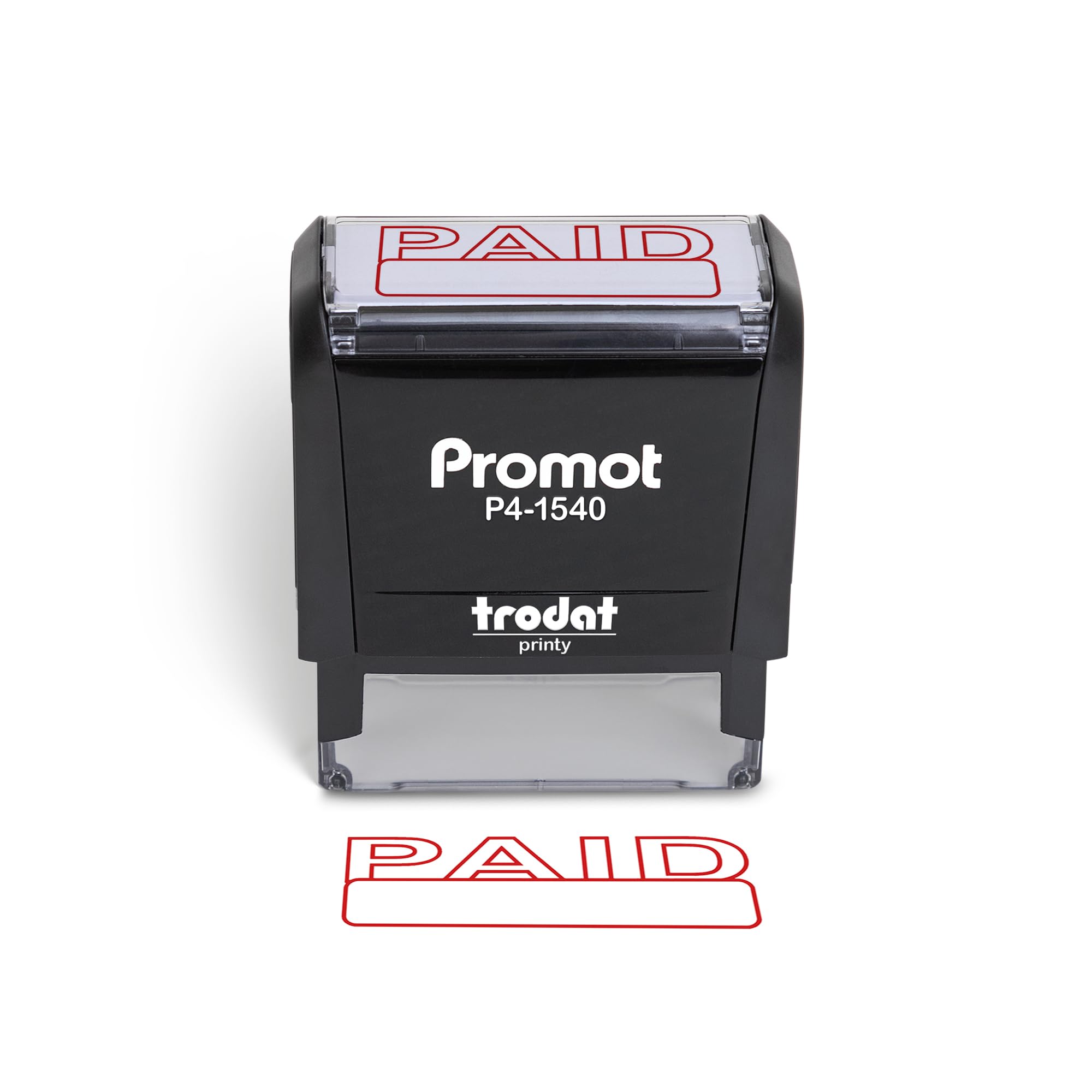 Promot Paid Self Inking Rubber Stamp - Refillable Paid Stamper - Business, Bookkeeping, Ordering, Accounting, Work, Office Stamp