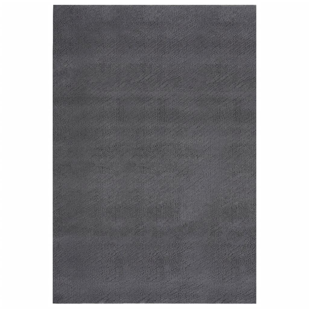 vidaXL 8x11 Ft Rectangular Shaggy Rugs, Fluffy Carpets with Anti-Slip Backing, Indoor Modern Plush Area Rugs for Living Room Bedroom Hallway, Easy-Maintenance Home Decor, Anthracite