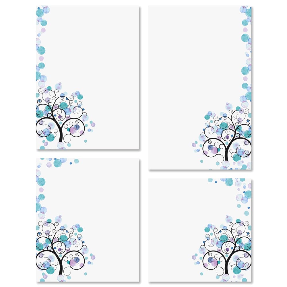 Current Watercolor Tree Personalized Notepad Sets - Set Of 4, 100-Sheet Pads, Add Your Name, Largest Pad 4-1/4' X 6-3/4', Pers