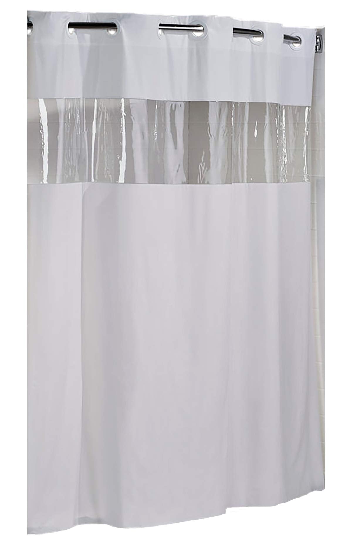 Hookless Vision Vinyle Shower Curtain - White