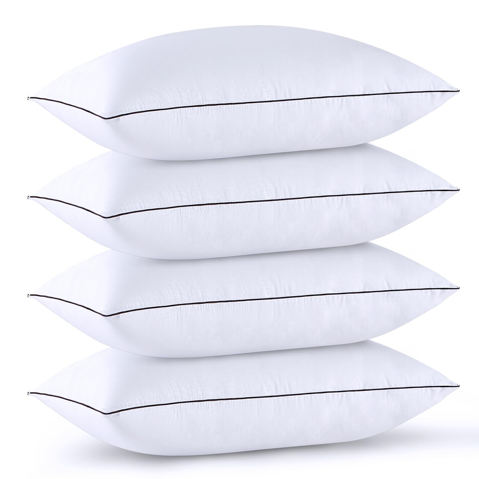 Huxmeyson King Size Pillows Set Of 4, Cooling And Down Alternative Bed Pillows Set Of 4, Supportive Luxury Hotel Pillows For Sle