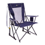 Gci Outdoor Comfort Pro Rocker Camping Chair | Portable Folding Rocking Chair With Durable Armrests & Drink Holder — Royal Blue