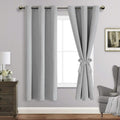 Jiuzhen Sliver Grey Blackout Curtains For Bedroom - Light Blocking And Noise Reducing Grommet Curtains For Living Room Darkening Curtains, Set Of 2 Window Curtain Panels, 38 X 63 Inch Length