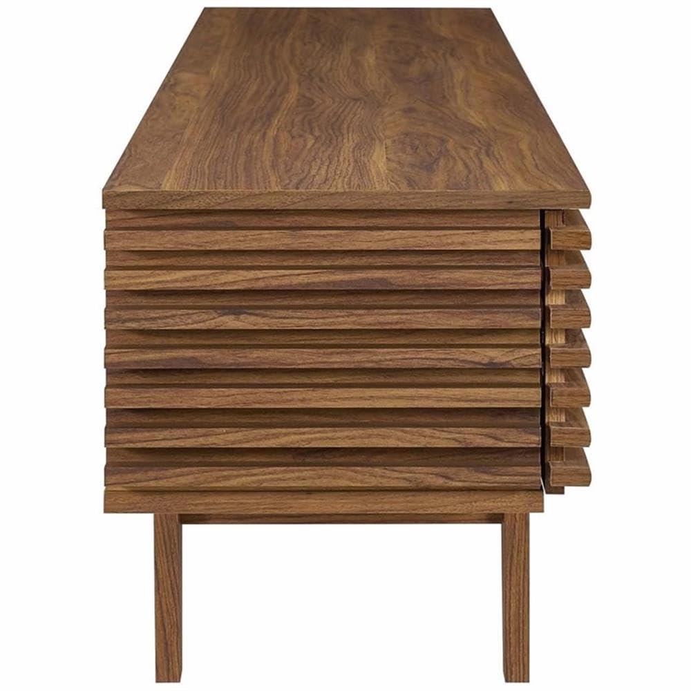 Modway Render 71" Mid-Century Modern Low Profile Tv Stand In Walnut, 71 Inch