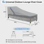 Outdoorlines Outdoor Waterproof Patio Chaise Lounge Chair Cover - Uv Resistant Lounger Covers Heavy Duty Weatherproof Patio Sofa Furniture Covers, 2 Packs, 84Wx32Dx32H Inches, Gray