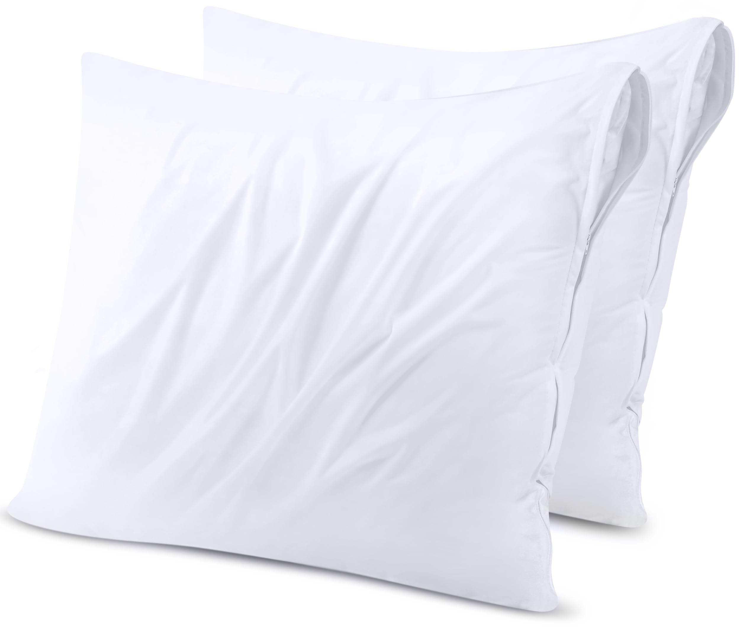 Utopia Bedding Waterproof Throw Pillow Protectors (No Pillow Inserts) With Zipper 18 X 18 Inches (2 Pack, White), Bed Bug Proof
