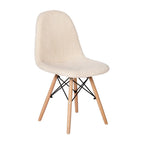 Flash Furniture Zula Modern Padded Faux Faux Shearling Accent Chair - Padded Off-White Faux Shearling Upholstery - Beechwood Legs