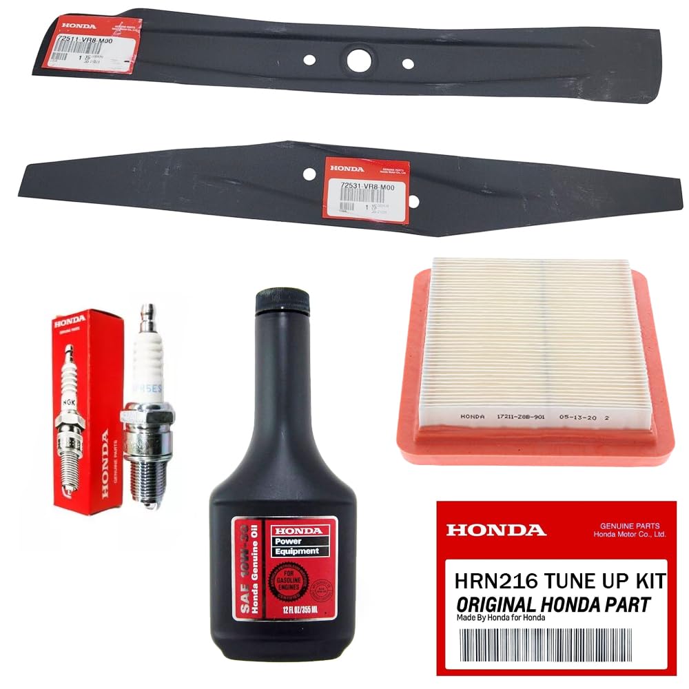 Honda Hrn216 Lawn Mower Tune Up Kit - Includes 17211-Z8B-901 Air Filter, 98079-55846 Spark Plug, 08213-10W30 12Oz Bottle Of 10W-