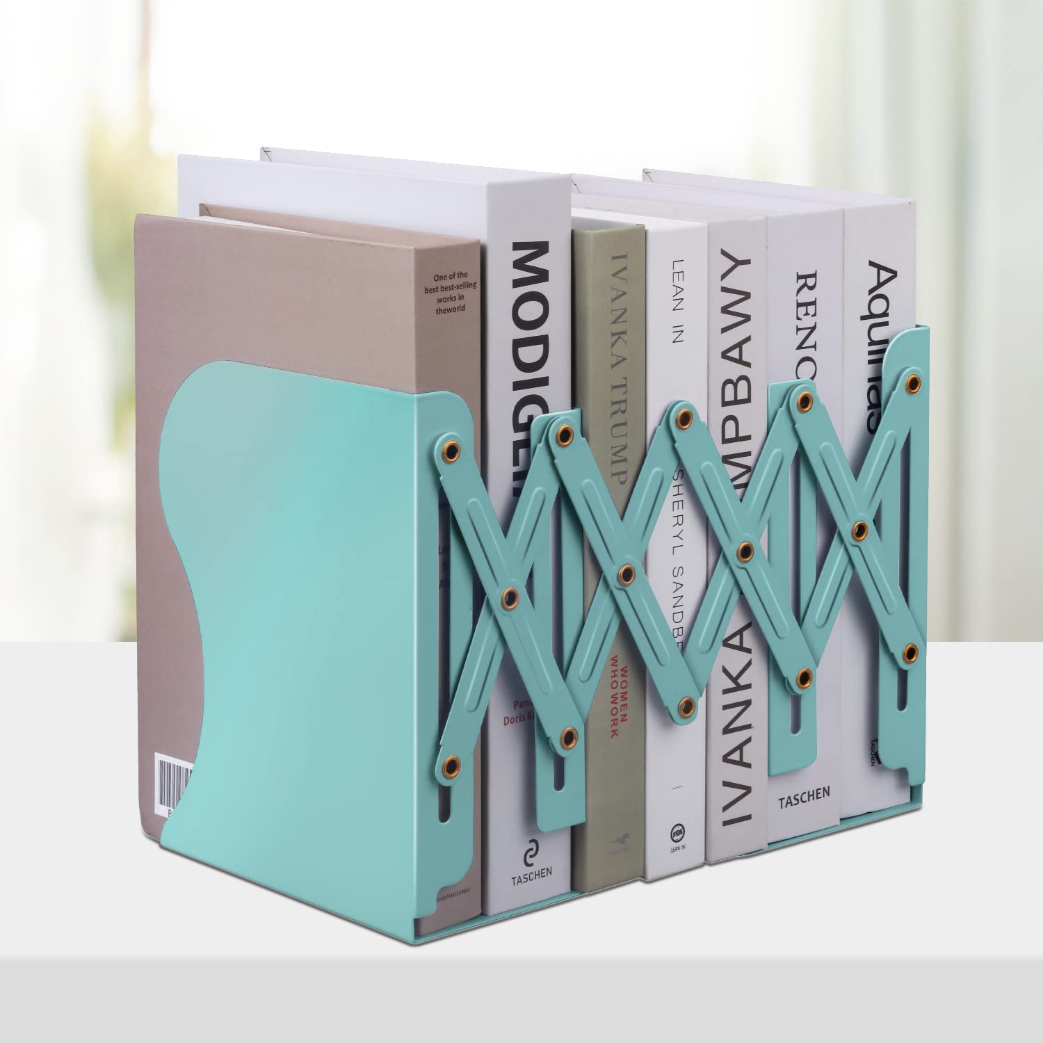 Adjustable Bookends, Metal Book Ends For Shelves Heavy Book, Desk Magazine File Organizer For Home, Office, Books, Papers, Exten