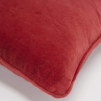Connie Post 20" x 20" Cotton Velvet Pillow Cover in Dark Coral