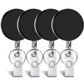 Selizo 4 Pieces Retractable Badge Holder Id Badge Holder Heavy Duty Badge Reel With Keychain Ring Clip For Id Key Card Badge