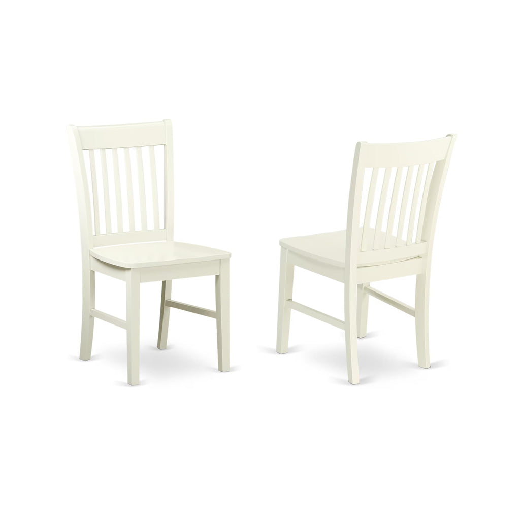East West Furniture BONO5-LWH-W 5 Piece Dining Set Includes a Round Dinner Table and 4 Kitchen Dining Chairs, 42x42 Inch, Linen White