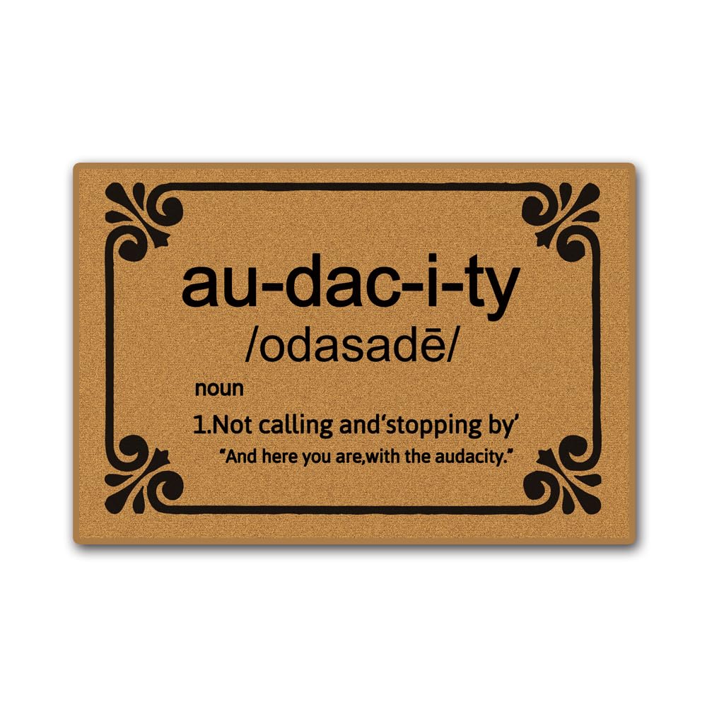 Assaoy Door Mat Outdoor Entrance,Audactidy Funny Doormat,Indoor Outdoor Floor Mat Fall Front Door Mat,Indoor Entrance Rubber Rug