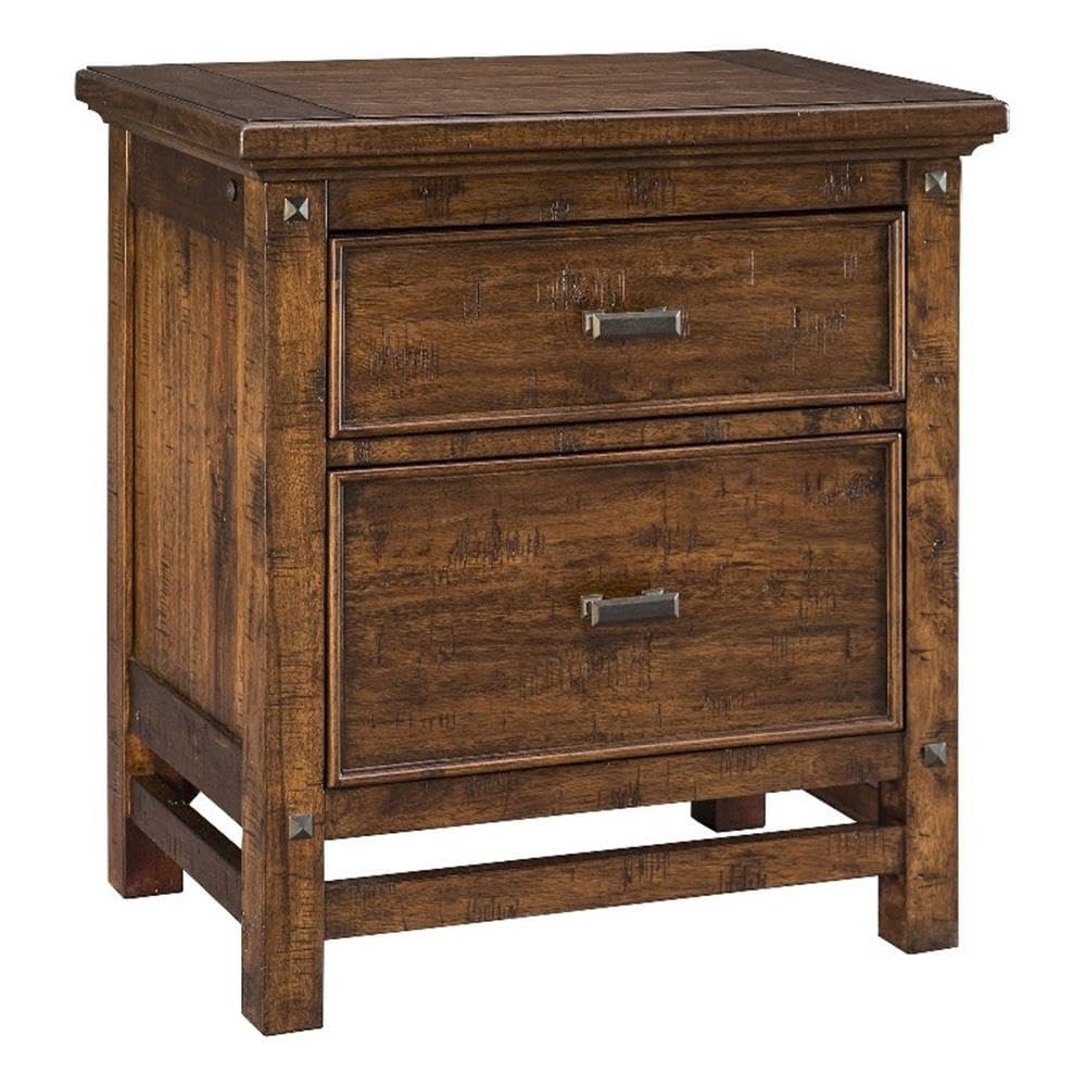 Intercon Wolf Creek Nightstand with 2 Drawers, Vintage Acacia